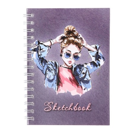 A5 sketchbook, 80 sheets on the crest along the long side "Tenderness", solid cover, block 100 g/m²