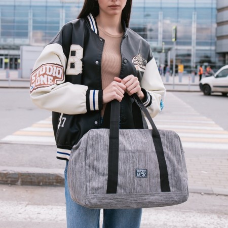 Road bag with lightning, external pocket, gray color-3