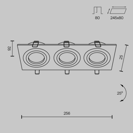 The built-in lamp Technical DL024-2-03W, 3x50W, 25.6x9.2x2.5 cm, GU10, white color-8