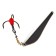 Vertical Winter Lucky John Double Blade with a chain and a tee, 6.5 cm cs blister