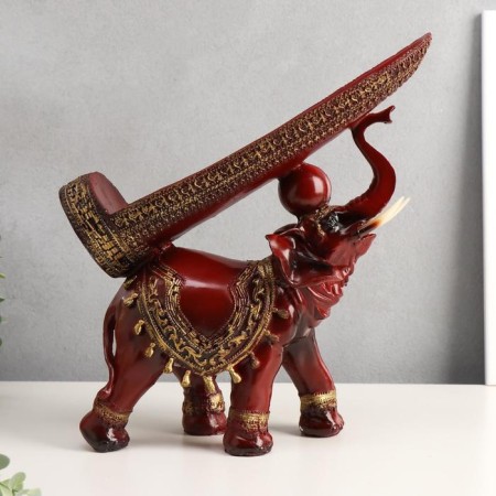 Souvenir stand for a bottle of polystone "Elephant with a blade with brushes" 29x28x10.5 cm-1