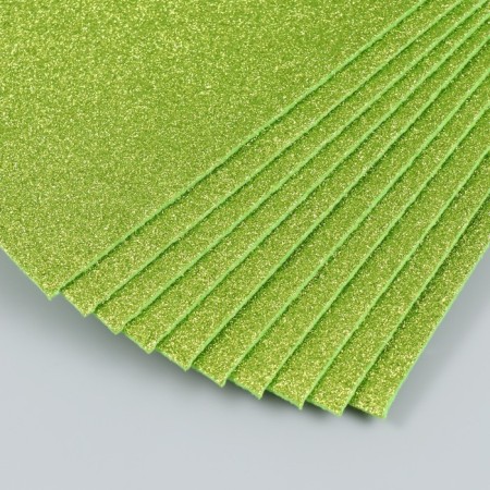Glitter felt 20x30 cm 2 mm, light green-1