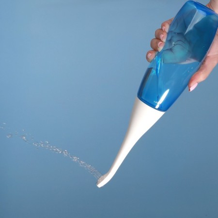 Portable shower - bidet, with a change of nozzle, 450 ml, blue color-8