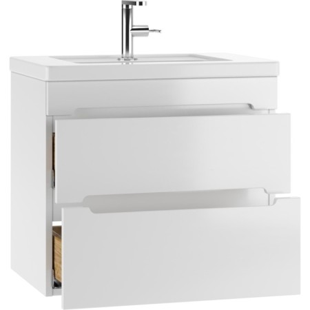Domino Tumba Maestro under the Mario 60 sink, white gloss, suspended, with 2 upper boxes-2