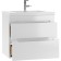 Domino Tumba Maestro under the Mario 60 sink, white gloss, suspended, with 2 upper boxes