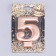 Candle for the Cake "European Giant", a number 5, 7 cm, pink gold