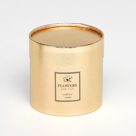 Gift hats, packaging, “Flowers”, gold, 12 x 12 cm-1