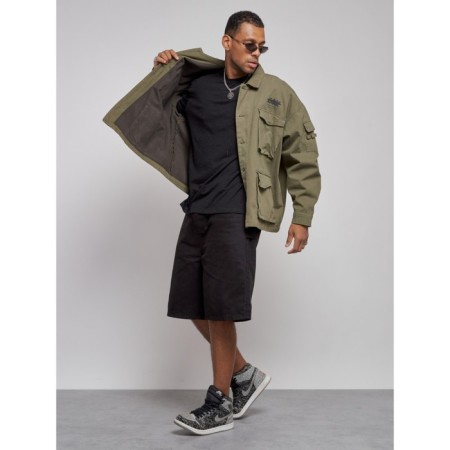 Jeaning male jacket, size 54, khaki color-9