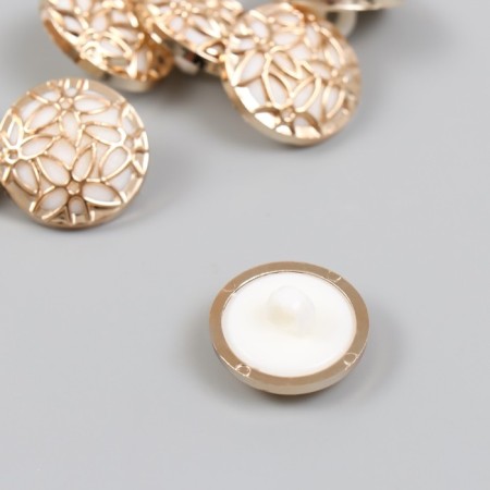 Button plastic for creativity "Flower Circle" 2.1x2.1x1.2 cm-1