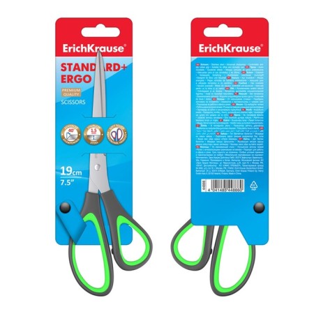 Scissors Standard+ ergo, 19 cm, blister, mix-5