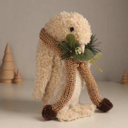Decor "Curly penguin in a spruce spruce scarf" 13x15x23 cm-3