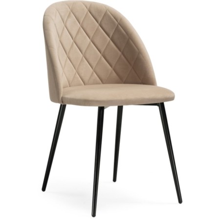 Stol on a metal frame Zest metal/velor, black/beige 50x54x81 cm
