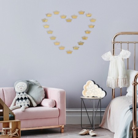 Interior stickers "crown", mirror, decor on the wall, set of 18 pcs, pcs 4 x 7 cm