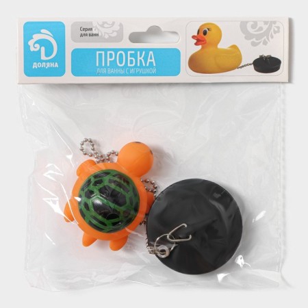 Bath traffic jam with a toye tortoise pretext, (top diameter 5.1 cm, bottom 4.6 cm), a chain 40 cm, color mix-4