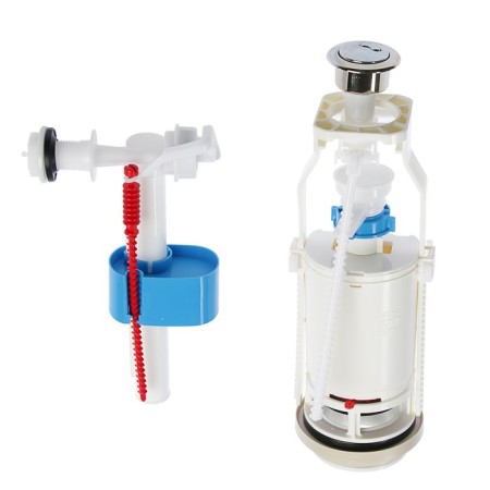 Reinforcement for the flush tanks "Ani Plast" WC3050C, with side eyeliner 1/2, 2 modes, chrome