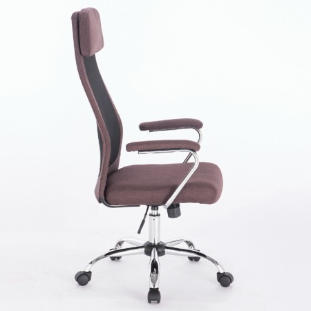 Office armchair Brabix "Flight ex-540", chrome, fabric, mesh, brown-2