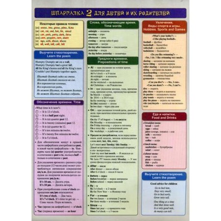 Reference materials. English language. Cheat 2 for children and their parents. The use of the verb to have. 3rd edition