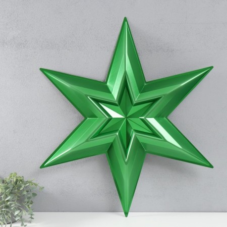 Figure "Star in the Star" large green metallic, half, 69.5x60.3 cm-1