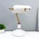 Banker desktop lamp E27 40W white brass 20x26x36cm