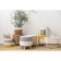 Pouff Devy, 400 × 400 × 400 mm, beige / mustard color