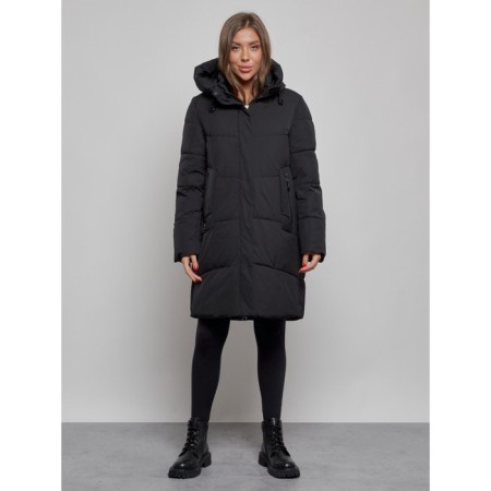 Coat insulated winter female, size 56, black color