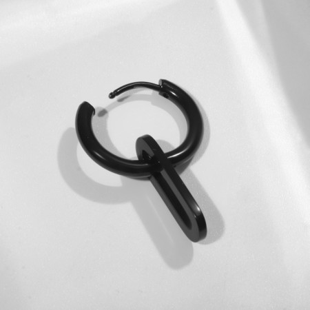 Piercing in the ear "Ring" with a paper clip, d = 15 mm, black color-1