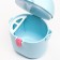 Container for storing baby food 450 ml., With a spoon, blue color