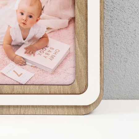 Photo frame LHDF "Home" 46x51 in 8 photos 10x15 cm, col. White oak (plastic screen)-1