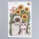 Sticker Plastic Interior color "kittens in the flower garden" 20x30 cm