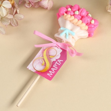 Lollipop on the stick "March 8, flowers", 30 g-1
