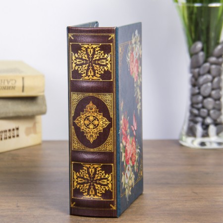 Safe-book wood "Retro. Flowers. Butterflies" leatherette 17x11x5 cm-3