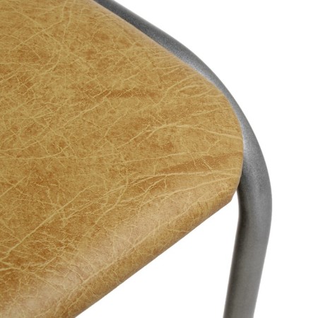 Ascona chair, artificial leather, beige, metallic frame-1
