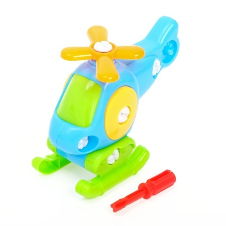 Plastic designer for kids "helicopter", 16 parts, color mix-7