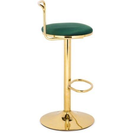 Barmot stool Lusia metal/velor, gold/green 38x40x84 cm-2
