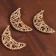 Decor for creativity from the vine "Month" set of 3 pcs., Size 1 pc. - 7 × 3.5 cm, color gold