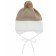 A cap on ties with a pompom Children's Amarobaby Pure Love Wind, with a lining, size 42-44 cm, beige color