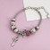 Bracelet Assorted "Margeri" key, purple color in silver, l = 18cm