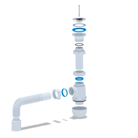Siphon for sipi "Ani Plast" grotto A0110, 1 1/2 "x 40 mm, with a corrugated pipe 40 x 50 mm-1