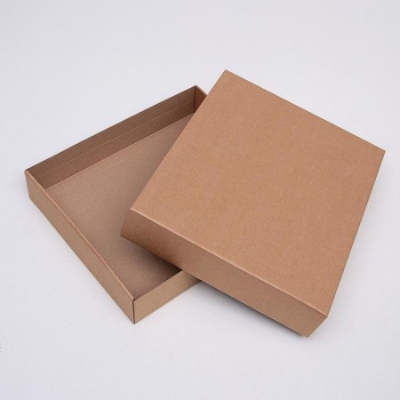 Box the team without printing a lid is a brown without a window 37 x 32 x 7 cm-1