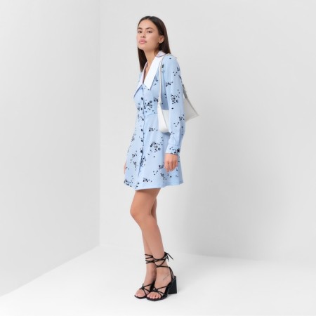 Women's dress with collar Mist p. 46, blue-3