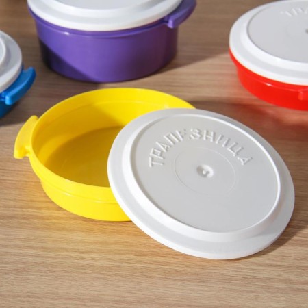 Set of containers Plastos "Tuprenza", 4 pcs: 3 pcs - 600 ml, 1 pc - 1 l, color mix-5