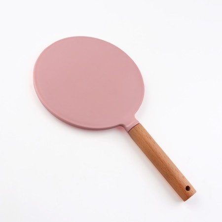 Mirror with a handle, D mirror surface 12 cm, pink color-3