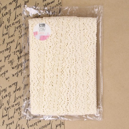 Knitted lace, 55 mm × 10 ± 1 m, beige color-3
