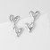 Earrings Metal "Heart" Connection, Silver Color
