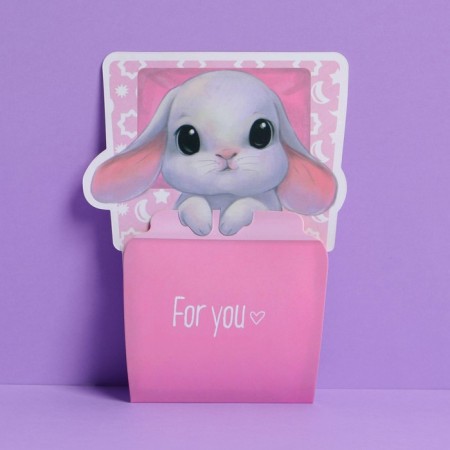 Card-Conduct for money "for you", bunny, 12 × 16 cm