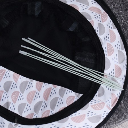 An animal aviary, a tent with a pattern, round, 70 x 40 cm, gray-10