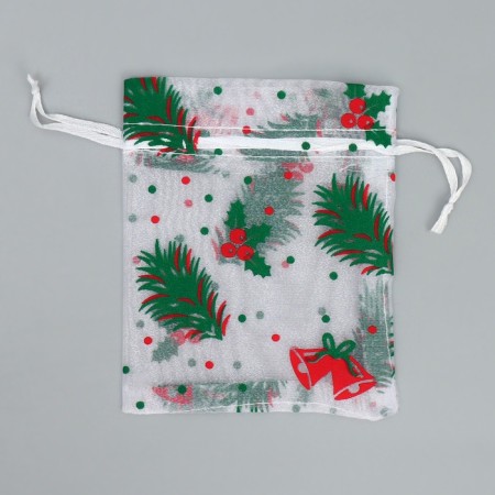 Bag Gift Organza "Ryabina", 10 x 12 cm +/- 1.5 cm, New Year-5