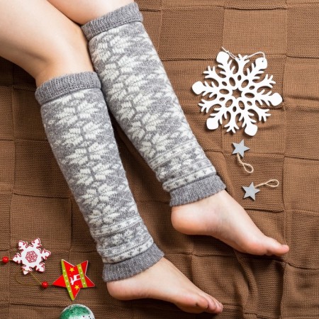 Women's woolen heterns "white snowflake", gray color is gray