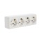 Smartbuy socket "Jupiter", 16 A, four -seater, open, with salary, white
