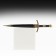 Dagger, black hilt with bronze, metal, plastic, 35 cm